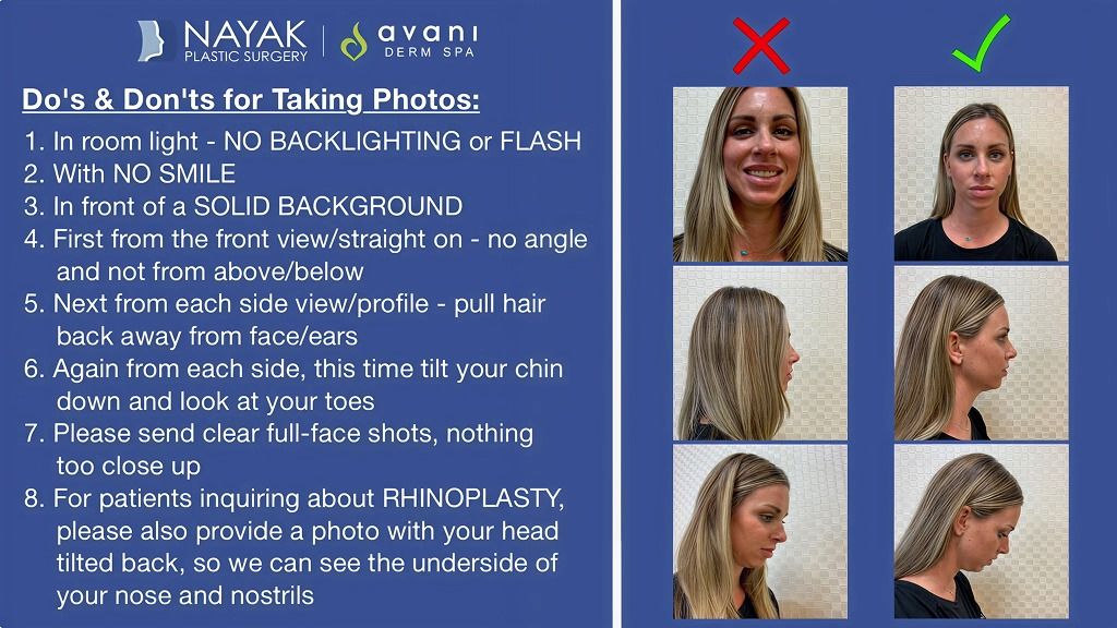 Guidelines for taking facial photos correctly.
