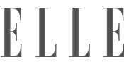 Logo of Elle magazine in stylish font.