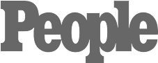 Logo of People magazine in gray text.
